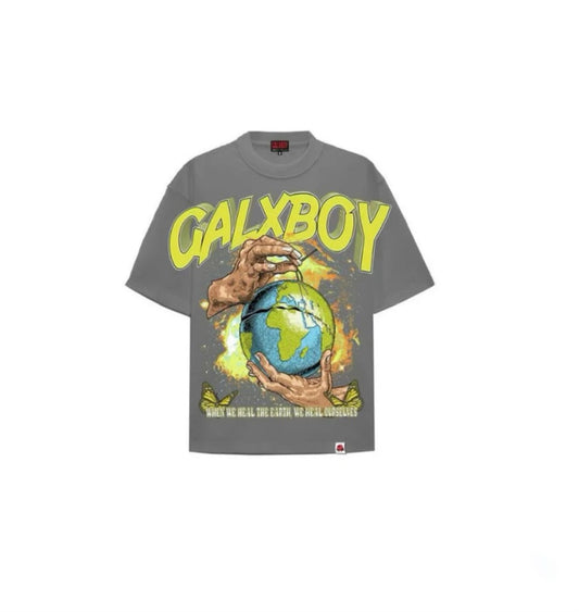 GALXBOY WORLD PEACE 2.0 T-SHIRT (GRAY)